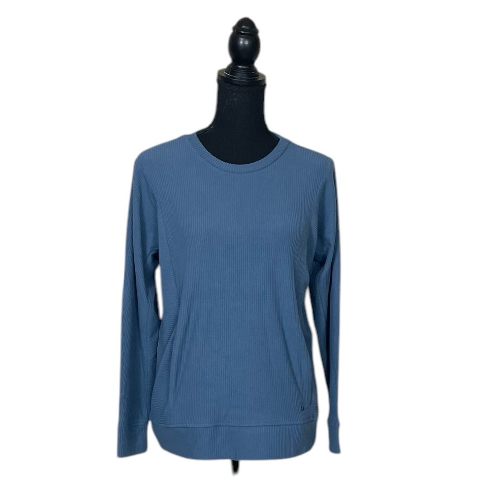 NWT Tommy John Zen Ribbed Crew Neck Sweatshirt in Bearing Sea